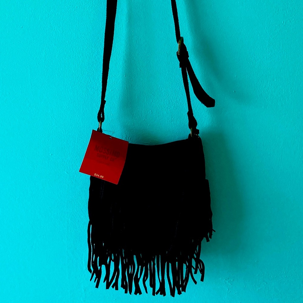 New! Genuine Suede Tassel Bag